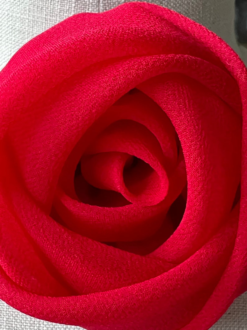 Red rose /ROSE BROOCH/ Silk rose/Haut couture/Pink Rose / marinaasta image 4