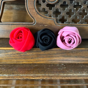 Red rose /ROSE BROOCH/ Silk rose/Haut couture/Pink Rose / marinaasta image 2