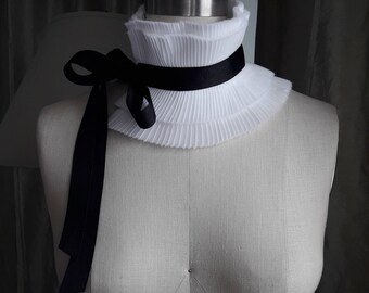 Cuello blanco/Alta costura victoriana/Cuello alto/Cuello con volantes/Cuello desmontable/Cuello de alta costura/Cuello plisado/Cuello alto