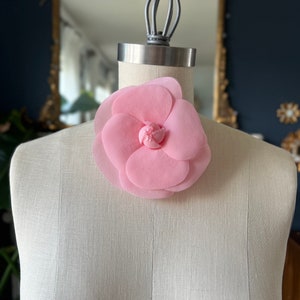 Light Pink CAMELLIA brooch/Large flower pin/ High End Silk/Camellia Brooch/Luxury gift/Couture Camellia brooch/Bridal couture