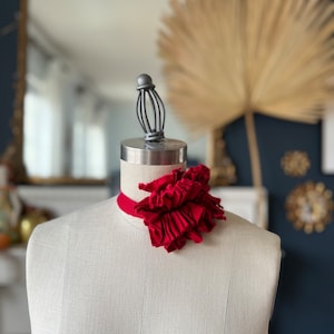Artistic neck ruff/ Ruffled wrist band, ruffled bracelet, Zero waste