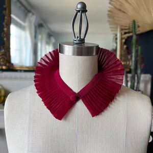 Silk organza COLLAR/WHITE Detachable collar pleated collar/High collar/Shirt collar/Fashion detail/Couture collar/Neck ruffle/marinaasta image 8