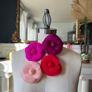 Blush Pink Camellia Brooch/camellia Necklace/camellia - Etsy