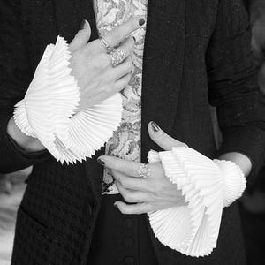 SILK CUFFS /Hand pleated cuffs/ Silk ruffled cuffs/ detachable cuffs/Victorian cuff bracelet/