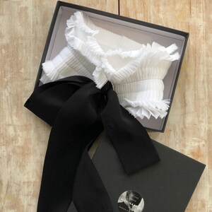 Ruffled Collar with Silk Ties/Multi use/Black collar/Pleated Collar/Ruffle waist/Couture collar/Ruffled choker/Plisse collier/フリル襟 image 7