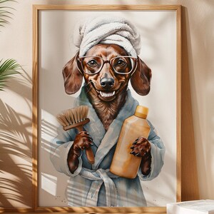 Funny Dog Art | Digital Download Dachshund Wall Art Print Sausage Dog Print Dachshund Gift  Sausage Dog Wiener Art Dachshund Dog in Toilet