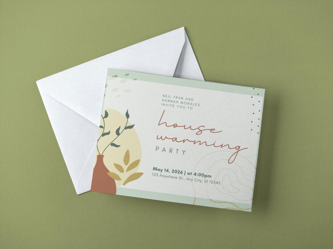 Housewarming Invitation | Editable Canva Template | New Home Party ...