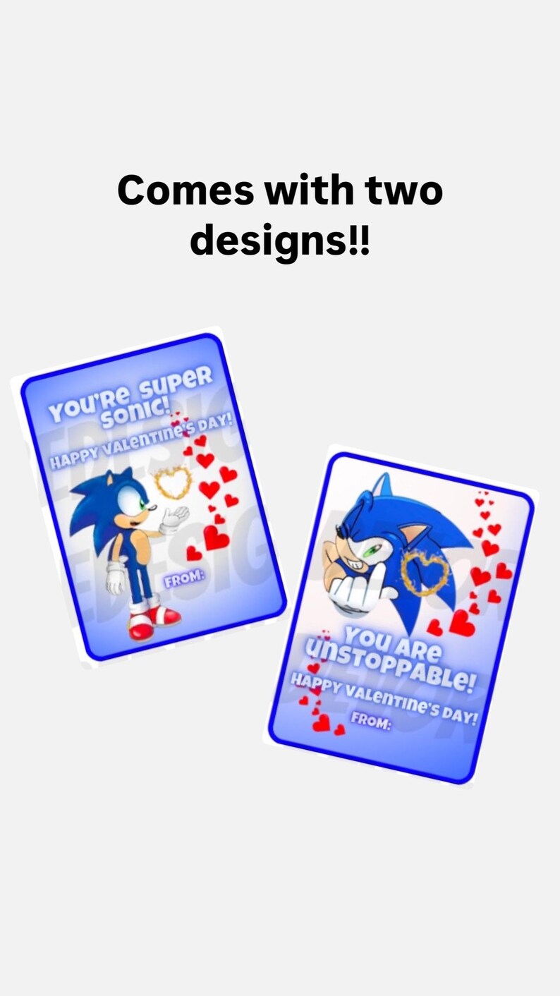 Classroom Valentine’s Day Cards! Sonic the Hedgehog. - Etsy