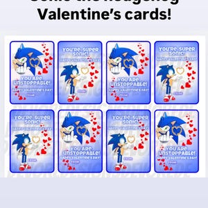 Cartões de Dia dos Namorados para sala de aula! Sonic the Hedgehog.