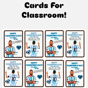 ¡Tarjeta de San Valentín para el aula! Lionel Messi fútbol