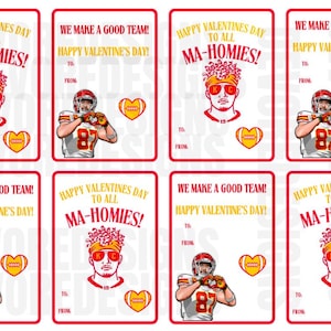 Valentinstagskarten für das Klassenzimmer, Kansas City Chiefs Fußball-Valentinstagskarte