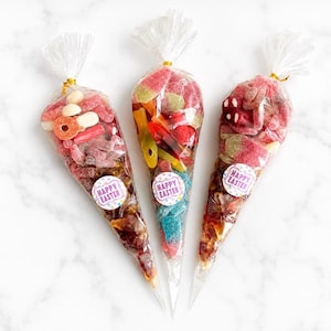 Personalisierte Süßigkeitentüten zum Selbstzusammenstellen mit Aufklebern | Handgemachte Gastgeschenke | Süße Leckereien für Geburtstage, Hochzeiten und Events