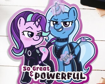 Kinky Trixie and Starlight Glimmer Matte Vinyl Sticker