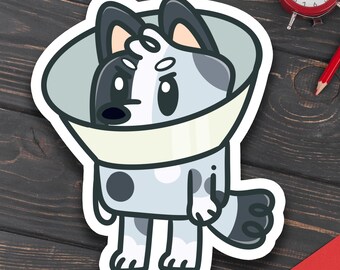 Muffin in a Cone Bluey Inspired Matte Vinyl Sticker