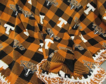 Texas UT College Fleece Throw Blanket with Super Ruffle Crochet  University of Texas