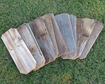 Reclaimed Planks Fence Wood Boards With Dog Ears at both ends - 10 Fence Boards - 12" Length - Good Condition - Great For Rustic Crafting!