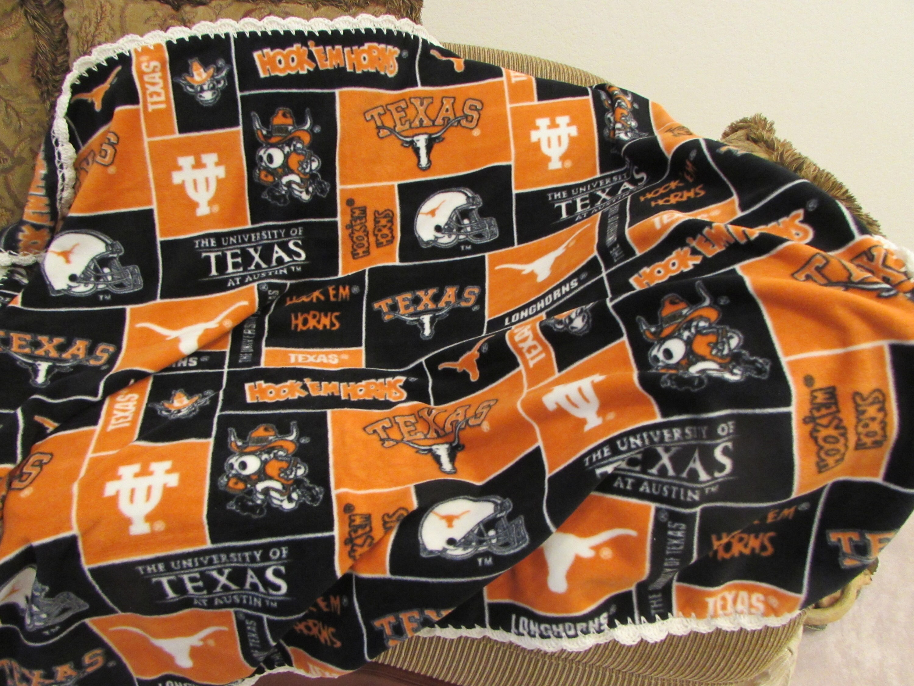 UT University of Texas College Fleece Logos Throw Blanket Etsy