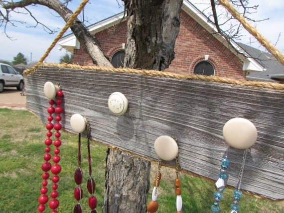 Necklace Hanger Decorative Knobs Wooden Hanging Jewelry Etsy