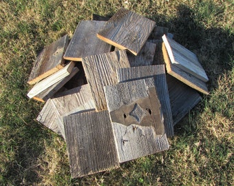 Reclaimed Old Fence Wood Boards - Box of Cut Offs - Weathered Barn Wood Planks Good Condition - Great Crafting!