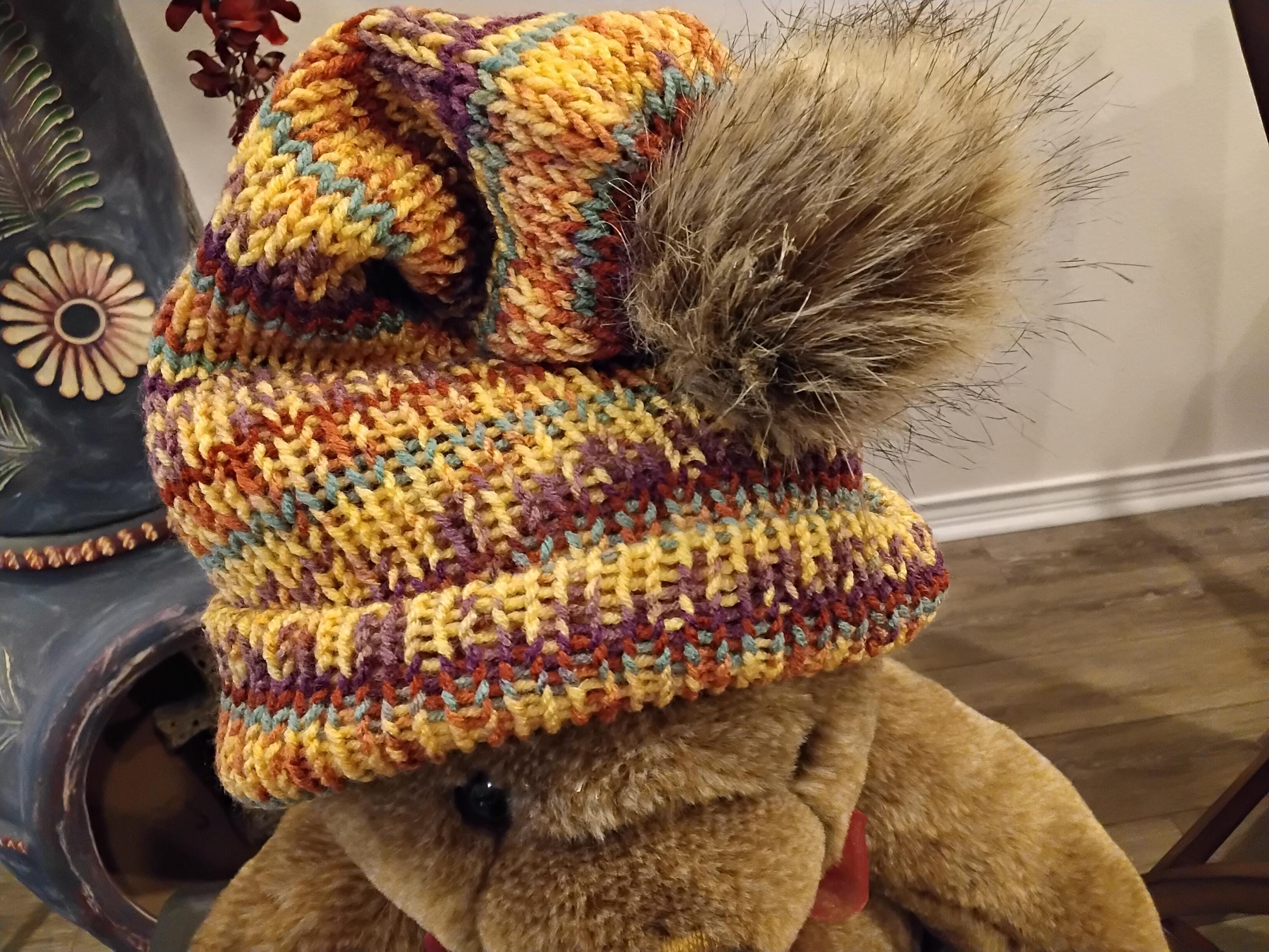 Warm Winter Hat - Reversible - Two Layer - Beanie or Slouch 