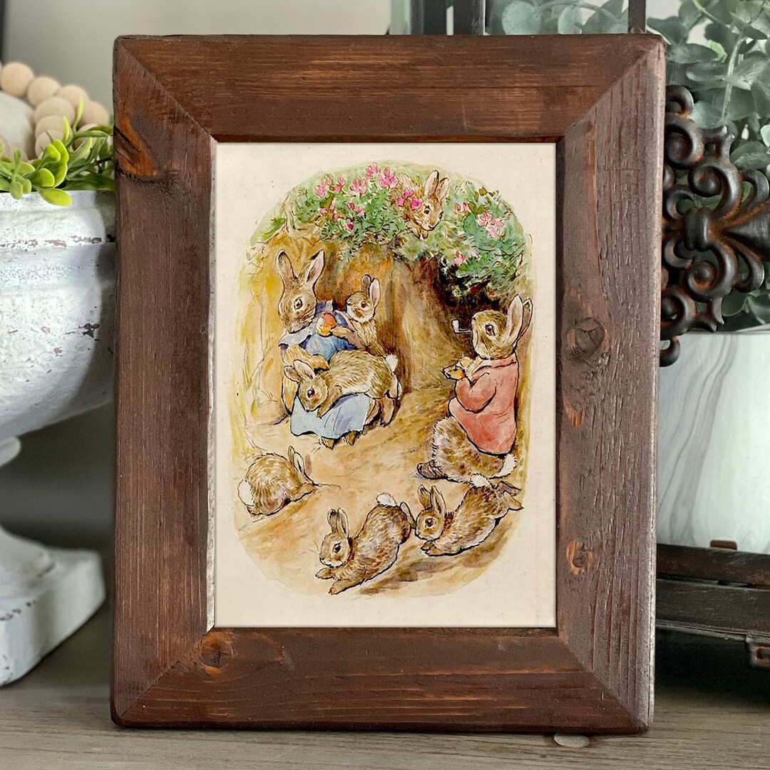 Framed Peter Rabbit Garden Nursery Wall Art, Cottagecore Nursery Decor ...