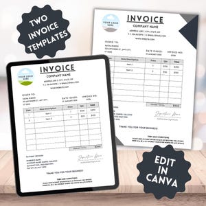 Invoice Signature Sample Invoice Template, EDITABLE Receipt Form, Small Business Invoice ...