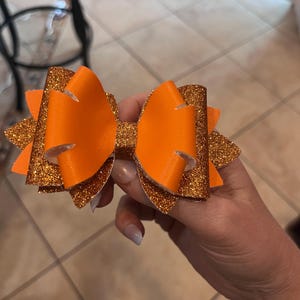 orange glitter Stanley straw bow