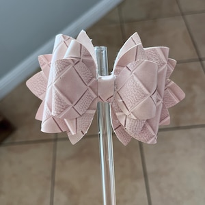 Dusty Pink Stanley straw Bow