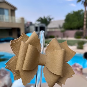 Beige Stanley Straw Bow