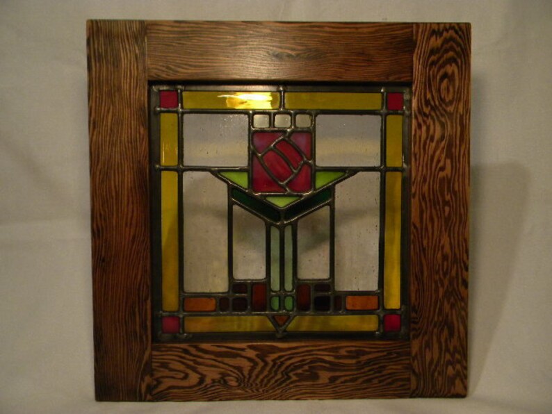 Craftsman Stained Glass Window Etsy