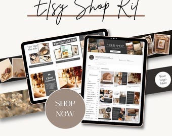 Etsy Store Template Etsy Shop Kit Etsy Shop Banner Etsy Shop Branding Kit Etsy Shop Bundle Etsy Canva Templates Etsy branding dark