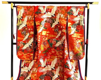GHOKO x Rui 半襟 UCHIKAKE Wedding Kimono Robe JUNI-HITOE Red Gold Sakura