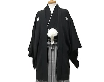 SAMURAI Men's Kimono Four Piece Set #2 Vintage MONTSUKI Hakama