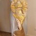 KIMONO OBI sash long tail pre tied Wedding Vintage silk gold brocade OBI champagne gold peony yellow gold/ pink gold/ brass / bronze/