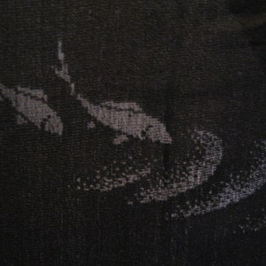 Vintage KIMONO Jacket Black Silk HAORI Transparent Fish - Etsy