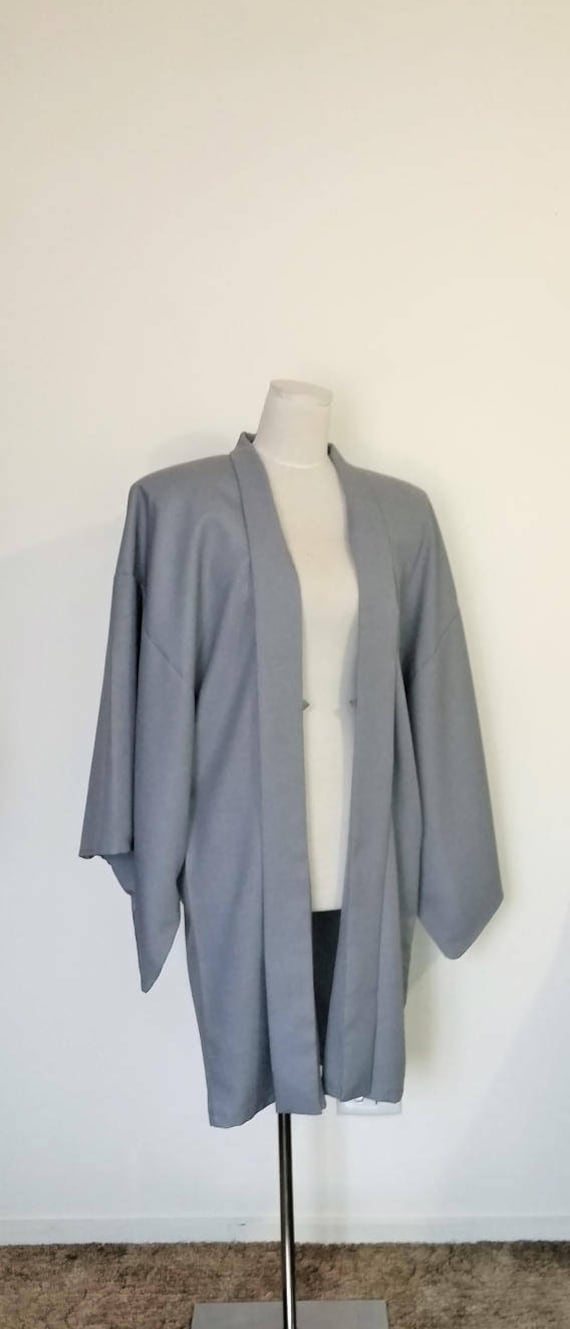 Men's KIMONO Jacket HAORI Silver Gray SAMURAI Style Large | Etsy