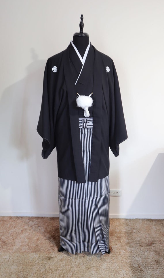 Men's kimono L XL Four piece set #20 vintage MONTS