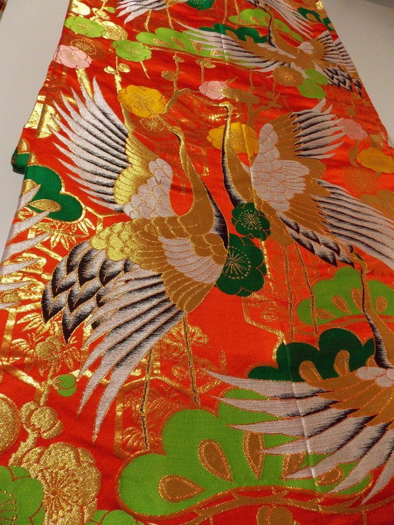 UCHIKAKE Wedding Kimono robe silk gold brocade Cr… - image 3