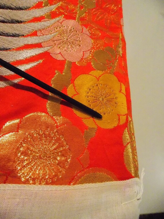 UCHIKAKE Wedding Kimono robe silk gold brocade Cr… - image 7