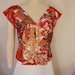 Dress top with vintage red wedding KIMONO OBI bow sash SAKURA cherry blossom phoenix gold brocade spring flower ready to ship