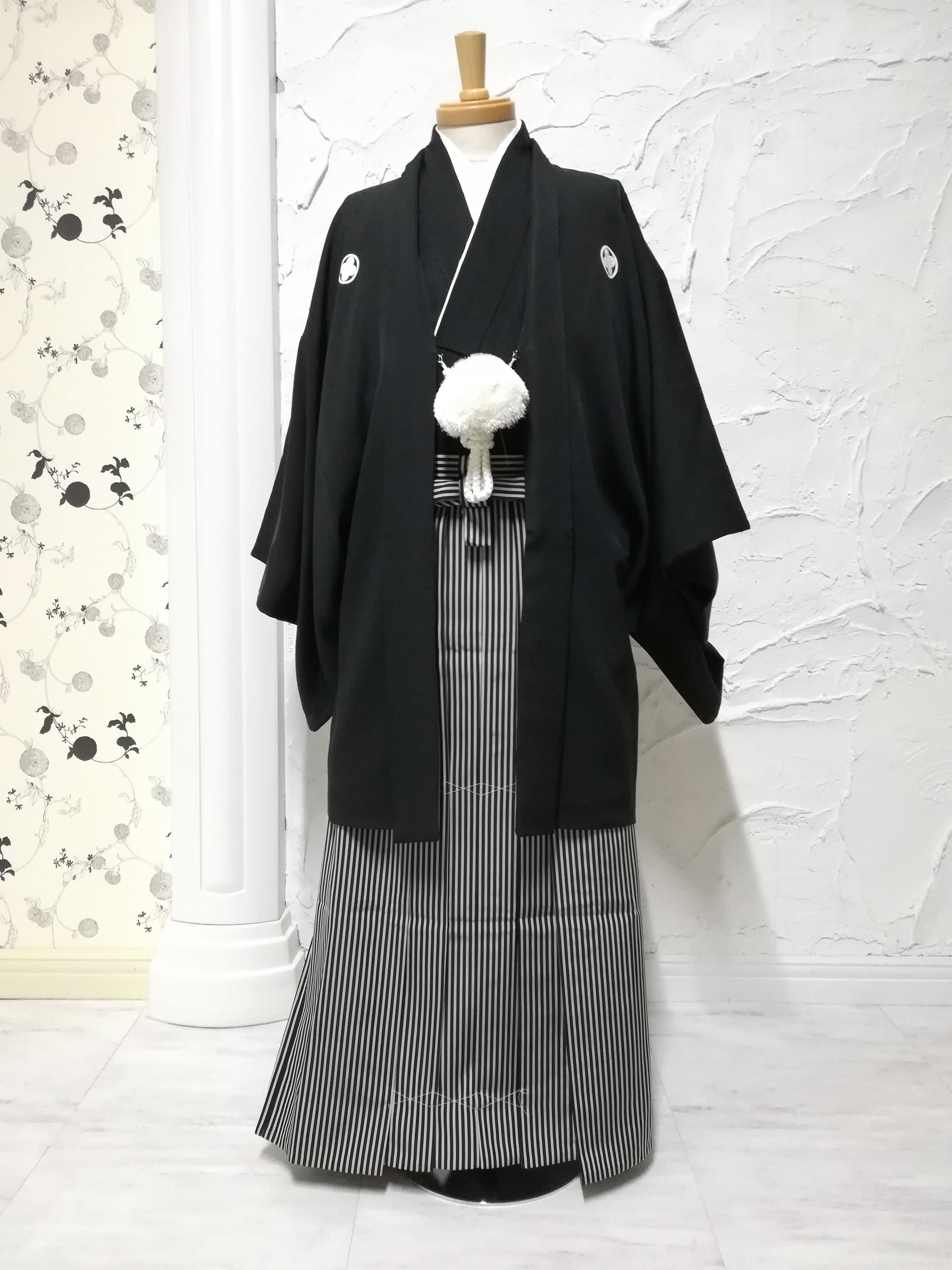 SAMURAI Men's Kimono Four Piece Set #1 Vintage MONTSUKI SAMURAI Men's Kimono Four Piece Set #1 Vintage MONTSUKI