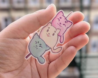 Dango Cat Sticker: Kawaii Food Kitten Design