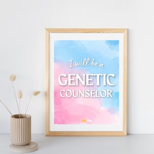 Genetic Counselor Affirmations, Genetic Words, Colorful, DNA Art, Genetic Counselor Art, Modern Art, I will Art