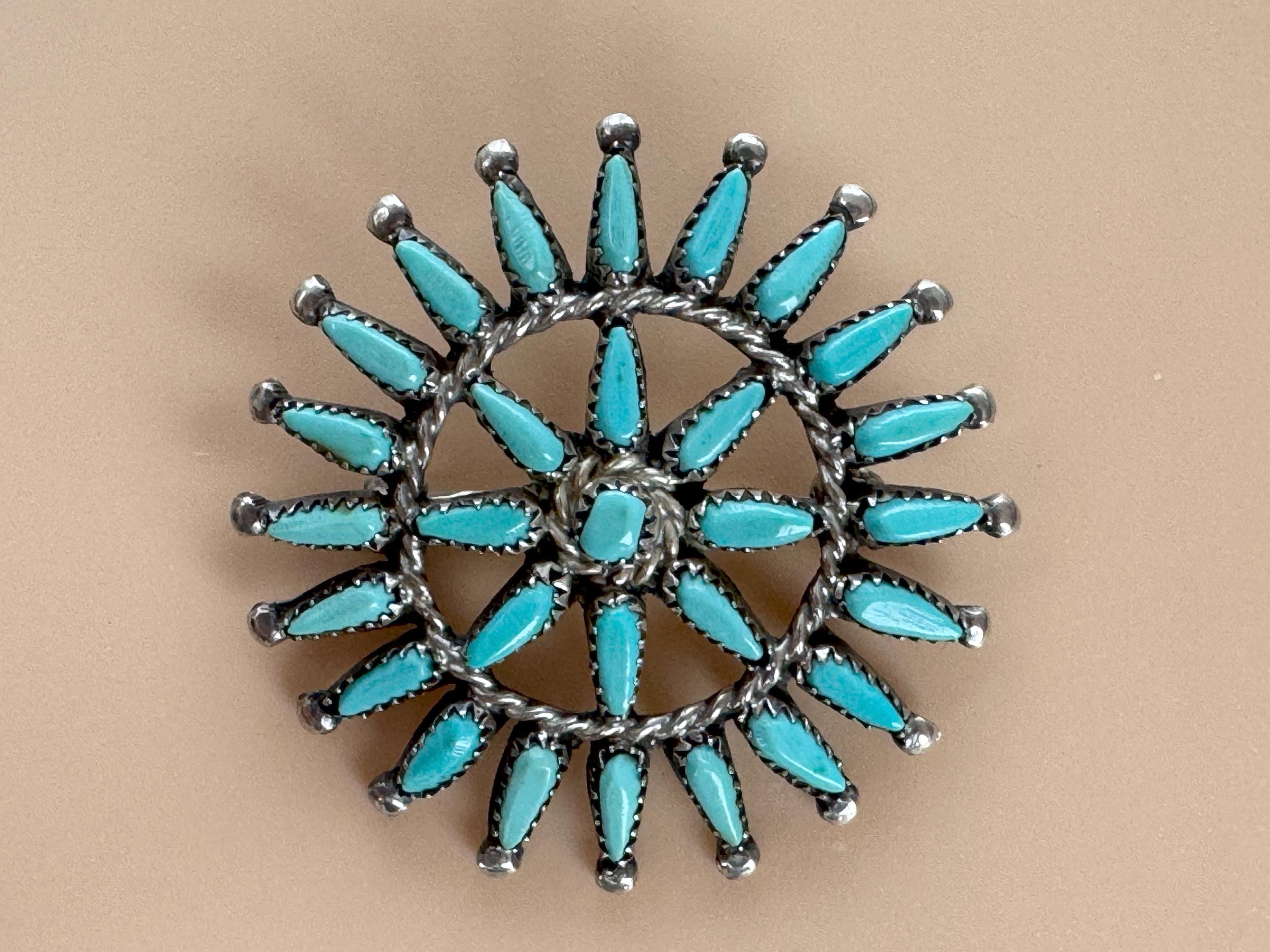 ネックレス・ペンダント Turquoise Needle Point Pendant & Brooch il_fullxfull.6761343807_odh5.jpg