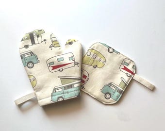 Camping Car Kids Kitchen Toys, Toddler Toy Oven Mitt, Pretend Play, Birthday Gift for Boy, Kids Room Decor, RV Decor, Camper