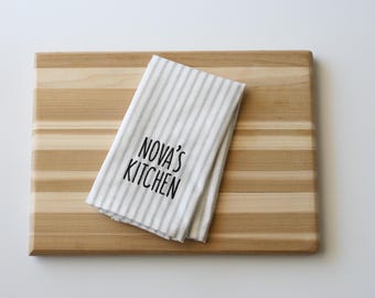 Kids Dish Towel, Personalized Tea Towel, Kids Kitchen Towel, Pretend Play, Toddler Kitchen Accessories,  Kids Kitchen Decor, Toy Kitchen