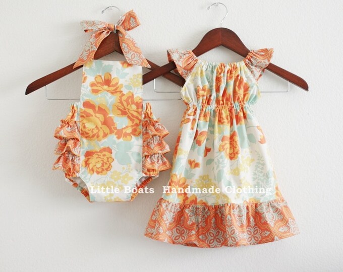 TWO Piece Matching Sibling SET Big Sister Flutter Dress and Etsy