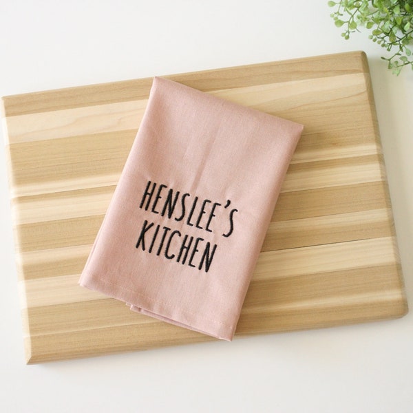 Kids Linen Dish Towel, Personalized Tea Towel, Kids Kitchen Towel, Pretend Play Kitchen, Toddler Kitchen Accessories,  Kids Kitchen Decor