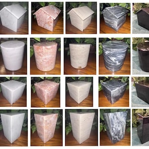 Handcrafted Natural Marble Pet Urn: Stone Cremation Memorial Box for Cremains image 1