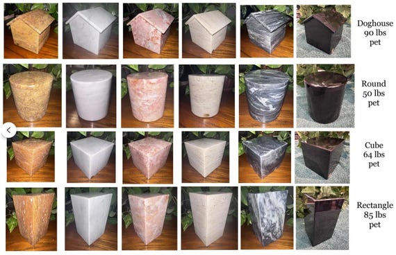 Handcrafted Natural Marble Pet Urn: Stone Cremation Memorial Box for Cremains